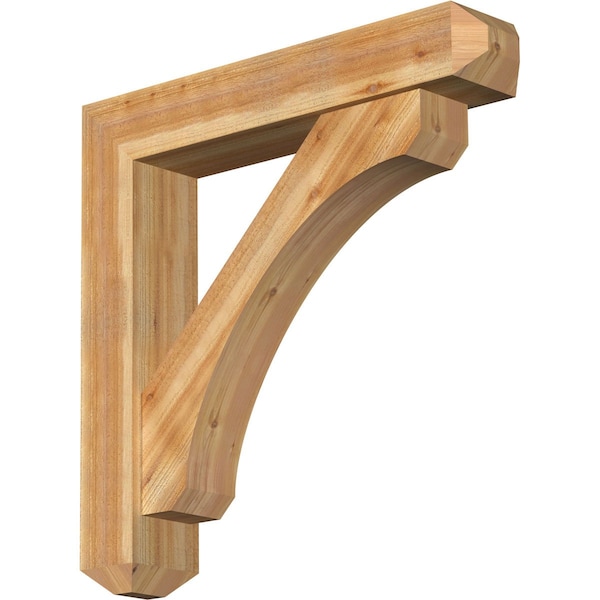 Ekena Millwork Legacy Craftsman Rough Sawn Bracket w/ Offset Brace, Western Red Cedar, 8"W x 42"D x 42"H BKT0806X42X42LEC04RWR - main
